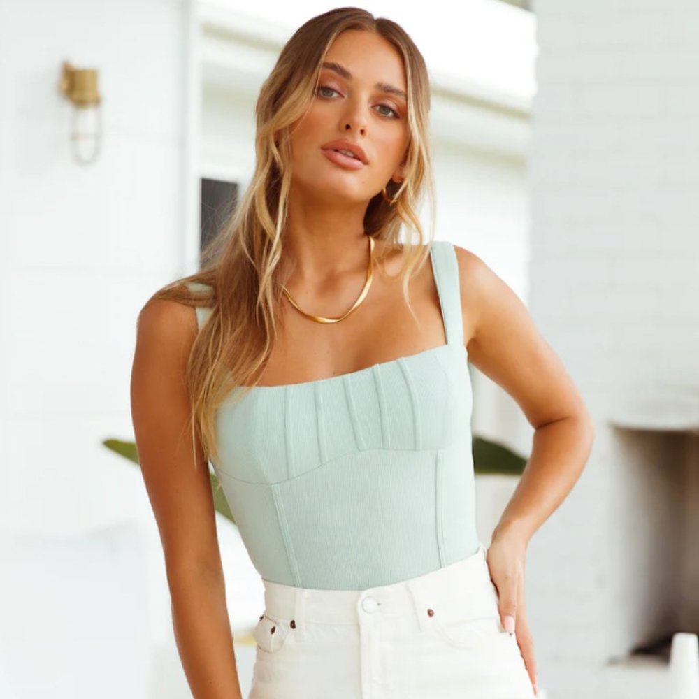 Hello Molly SEASIDE SUNSET BODYSUIT MINT